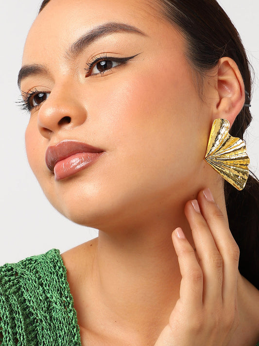 Gold Plated Contemporary Stud Earrings