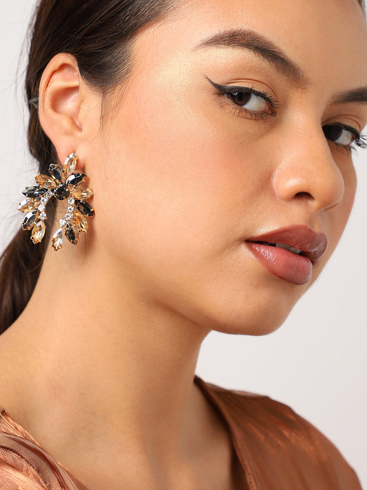 Multi Colour Stones Stud Earrings