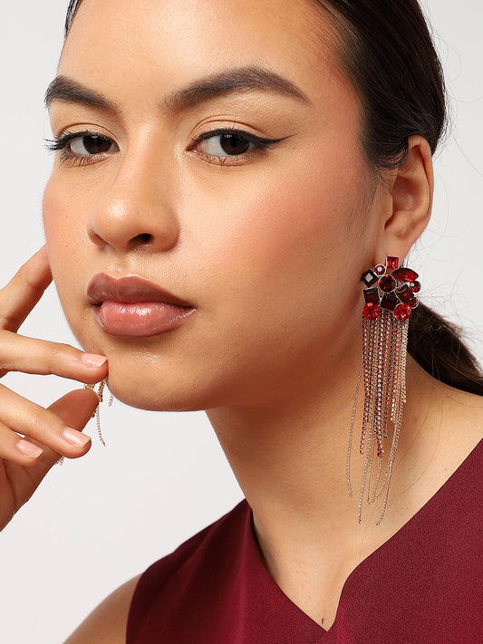 Multi Colour Gold Plated Dangler Earrings