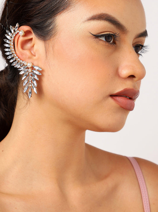 Gold Plated Stones Ear Cuff