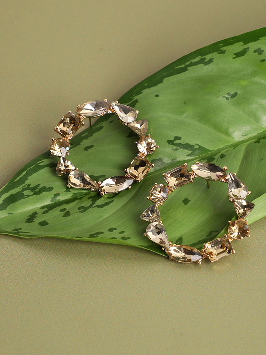 Gold Stone Designer Stud Earrings