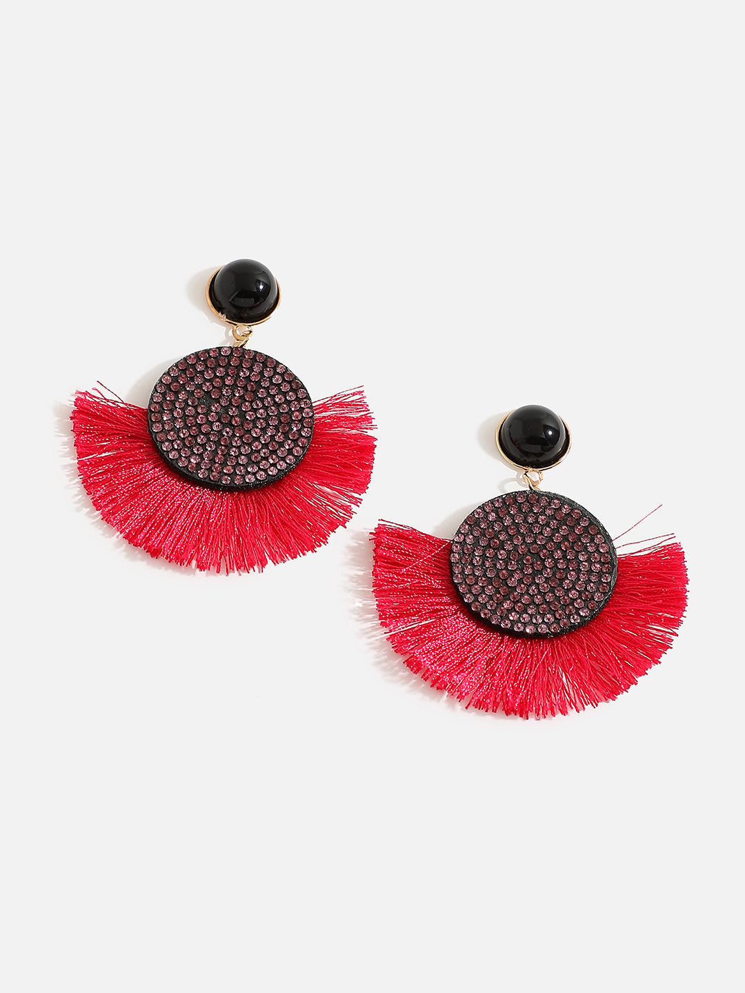 Pink & Black Tassle Earrings