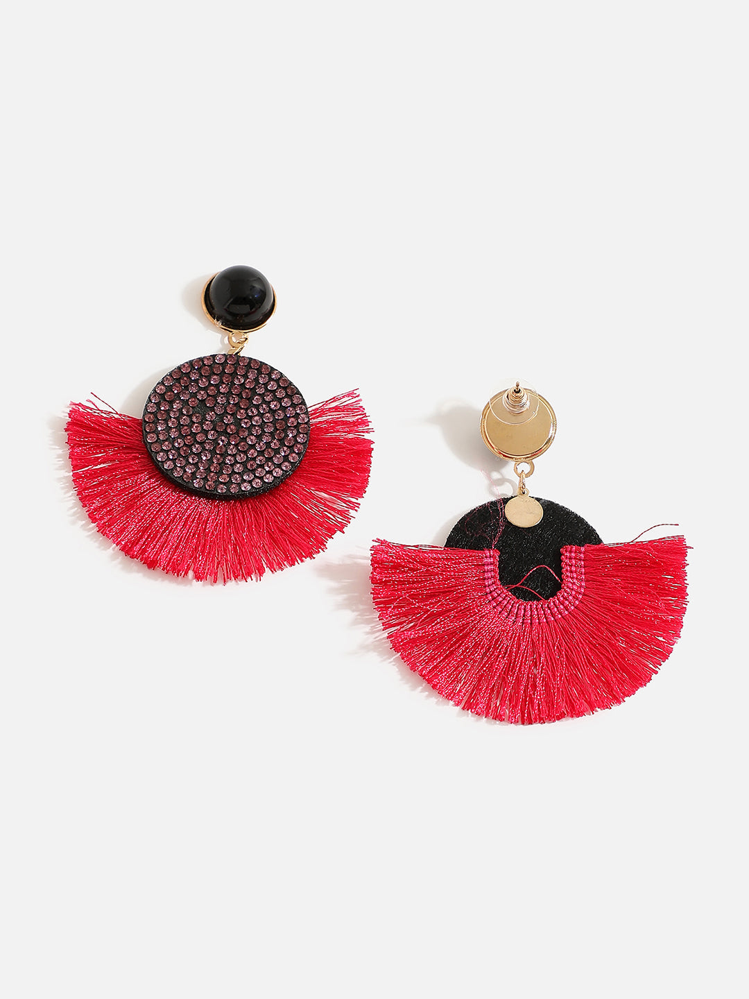 Pink & Black Tassle Earrings