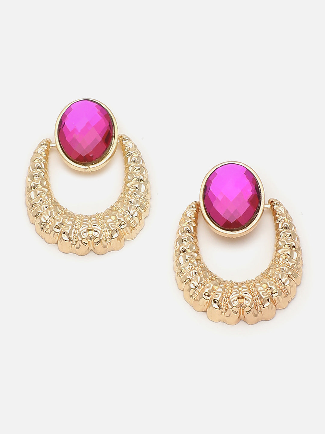 Gold Plated Party Designer Stone Drop Earring For Women