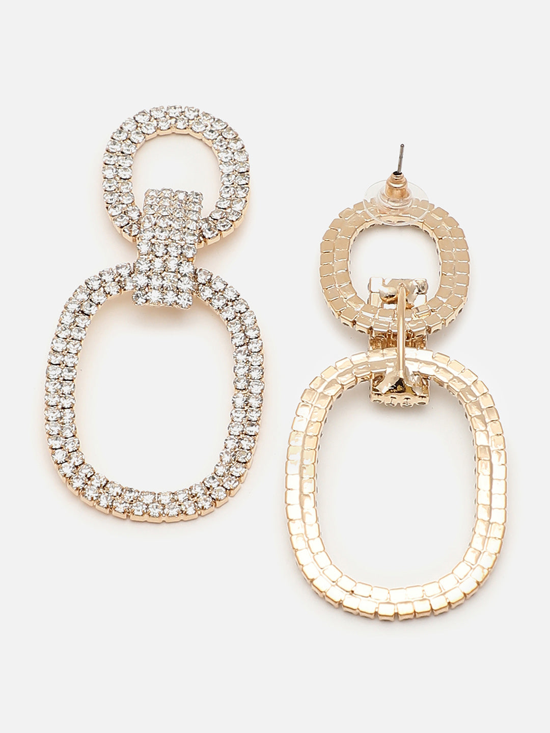 Gold Plated Party Designer Stone Drop Earring For Women