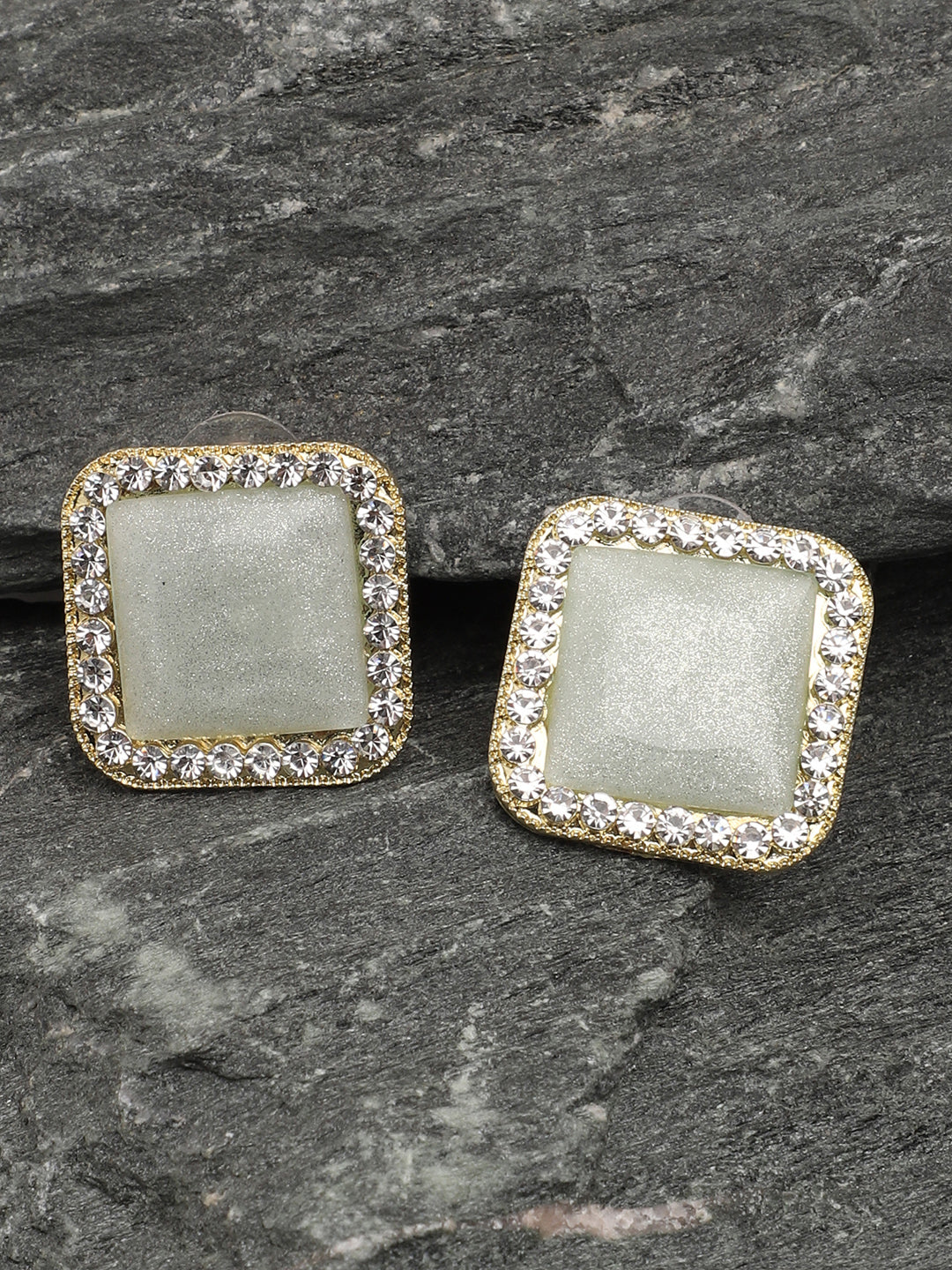 Gold Plated Party Designer Stone Stud For Women