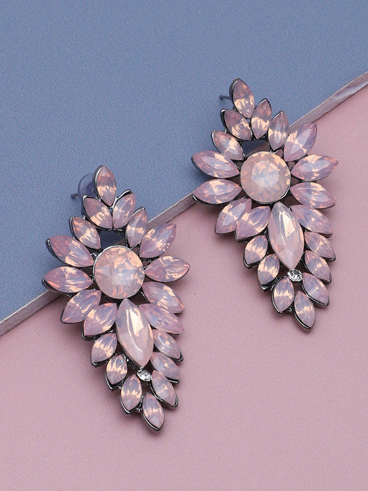 Gold Plated Party Designer Stone Drop Earring For Women