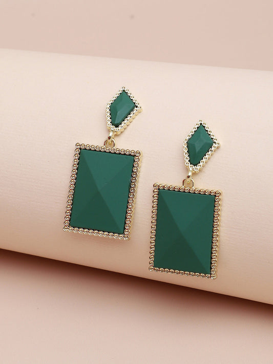 Gold Plated Party Designer Stone Drop Earring For Women