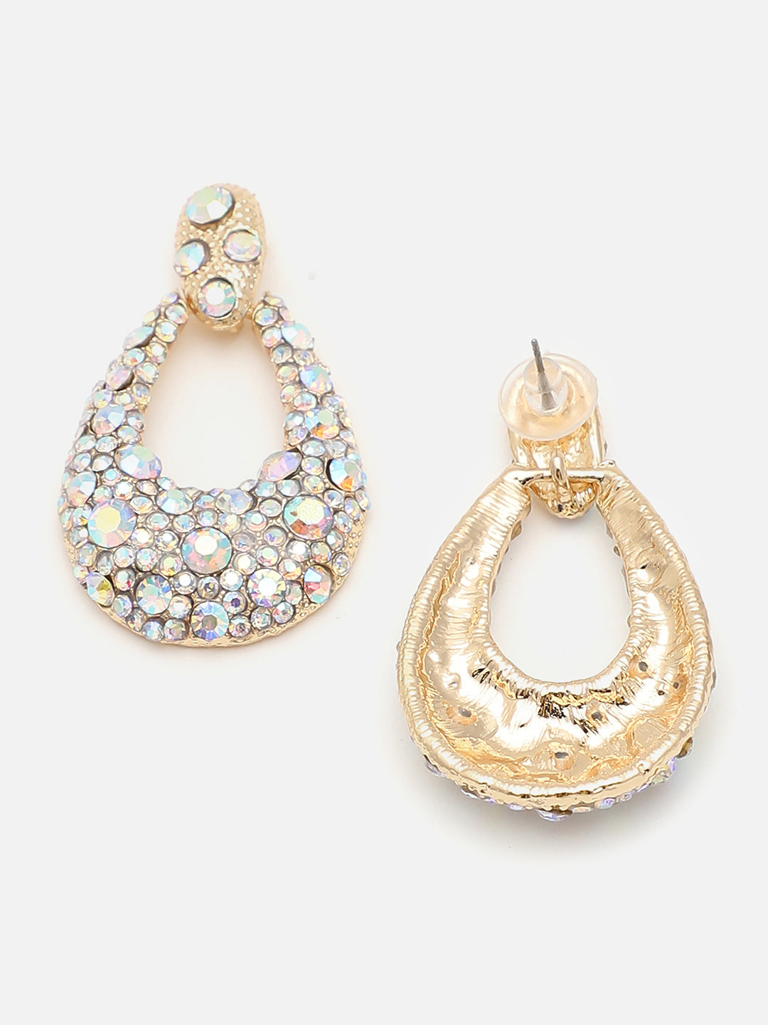 Gold Plated Party Designer Stone Drop Earring For Women