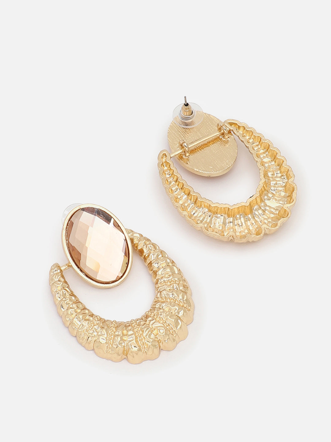 Gold Plated Party Designer Stone Drop Earring For Women