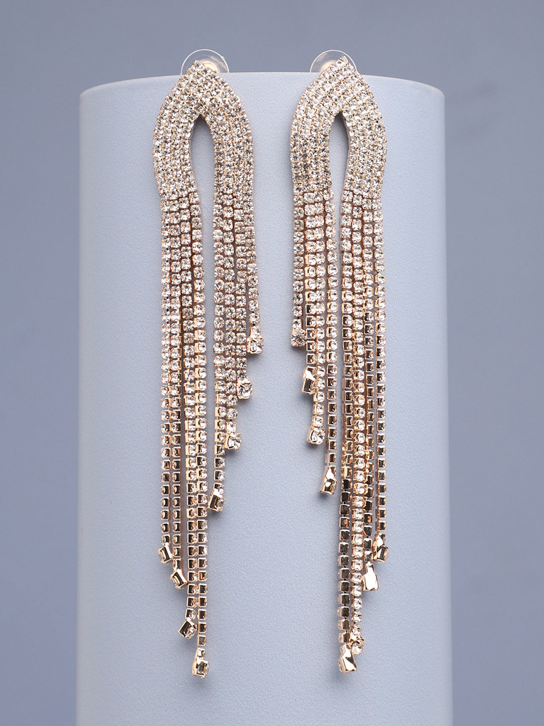 Gold Plated Party Designer Stone Drop Earring For Women