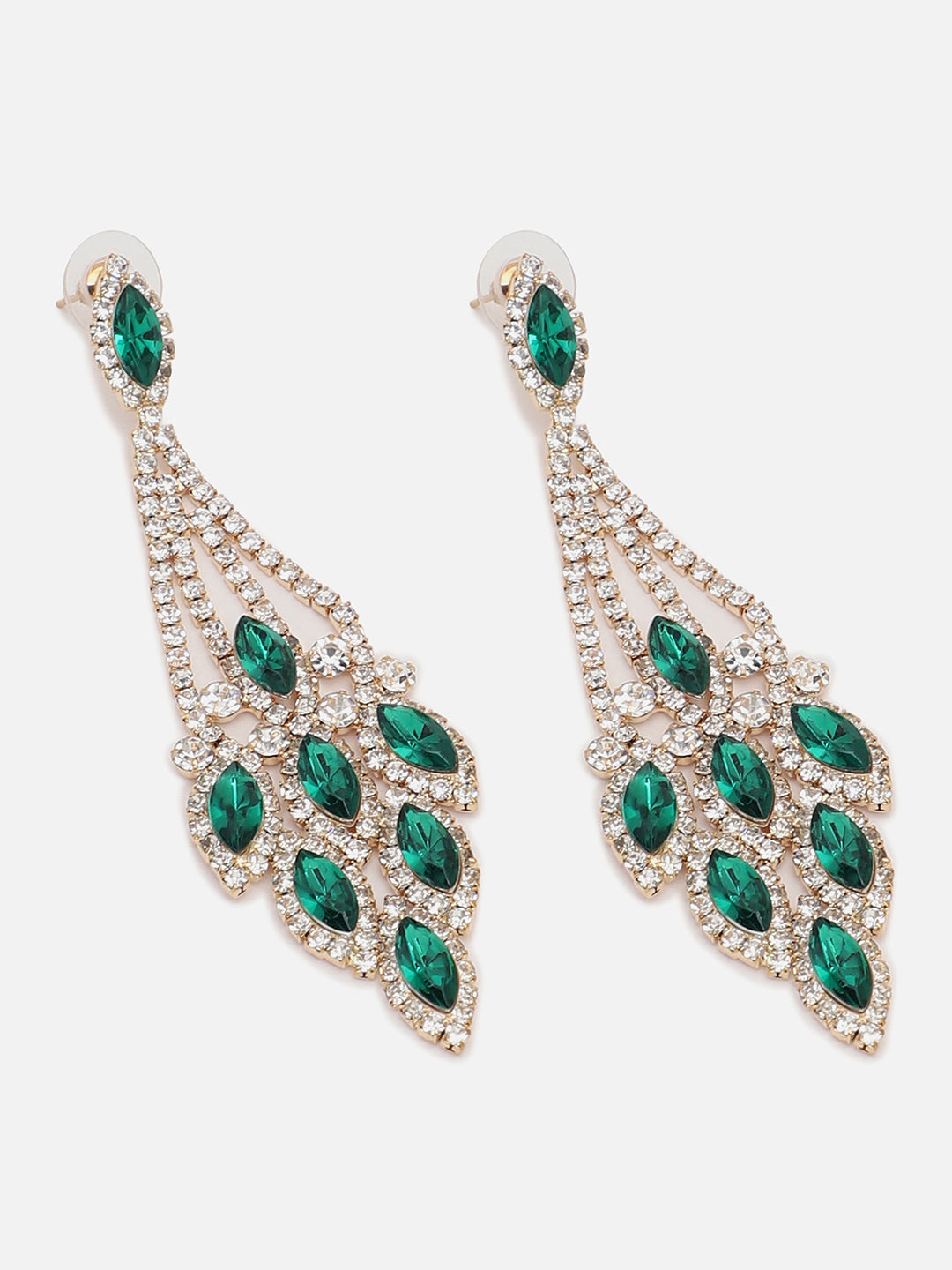 Gold Plated Party Designer Stone Drop Earring For Women