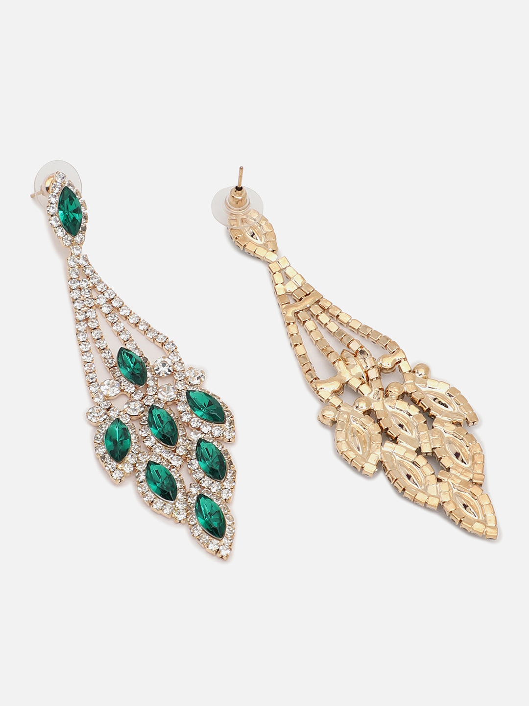 Gold Plated Party Designer Stone Drop Earring For Women