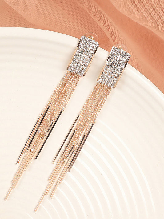 Gold Plated Party Designer Stone Drop Earring For Women