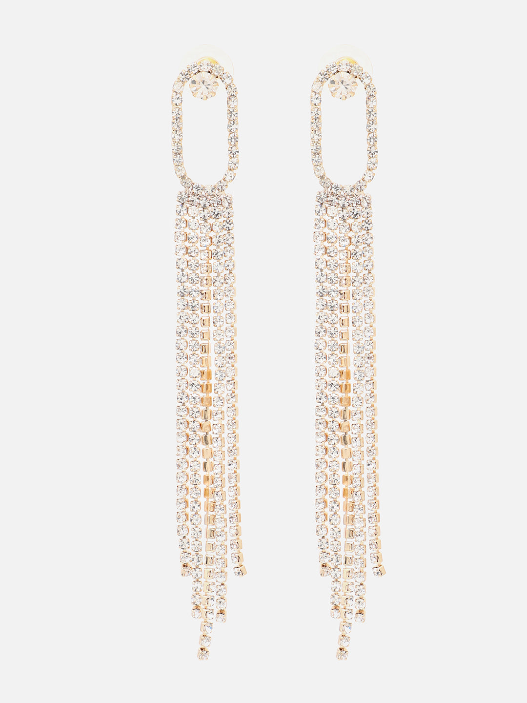 Gold Plated Party Designer Stone Drop Earring For Women