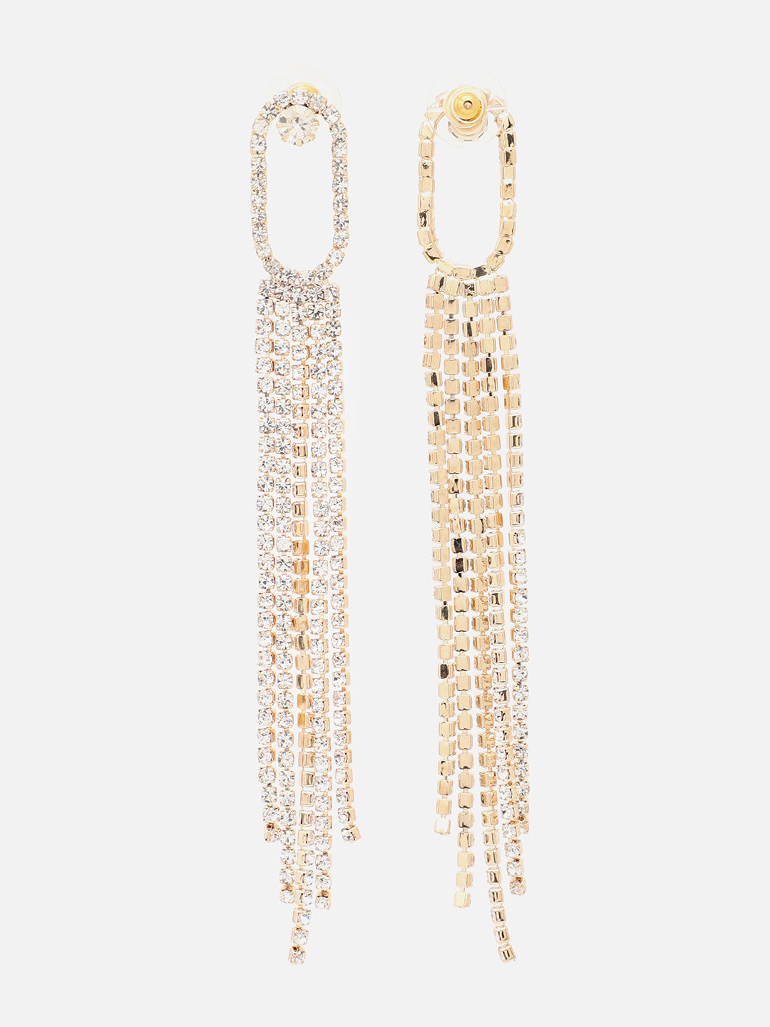 Gold Plated Party Designer Stone Drop Earring For Women