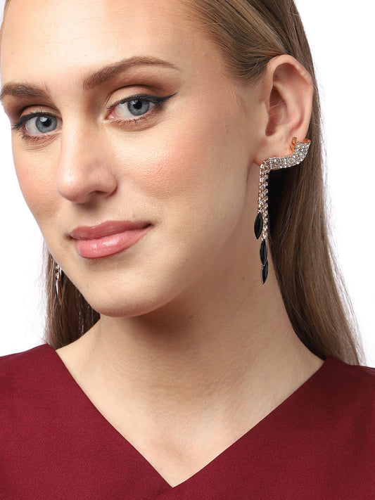 Gold Plated Party Designer Stone Drop Earring For Women