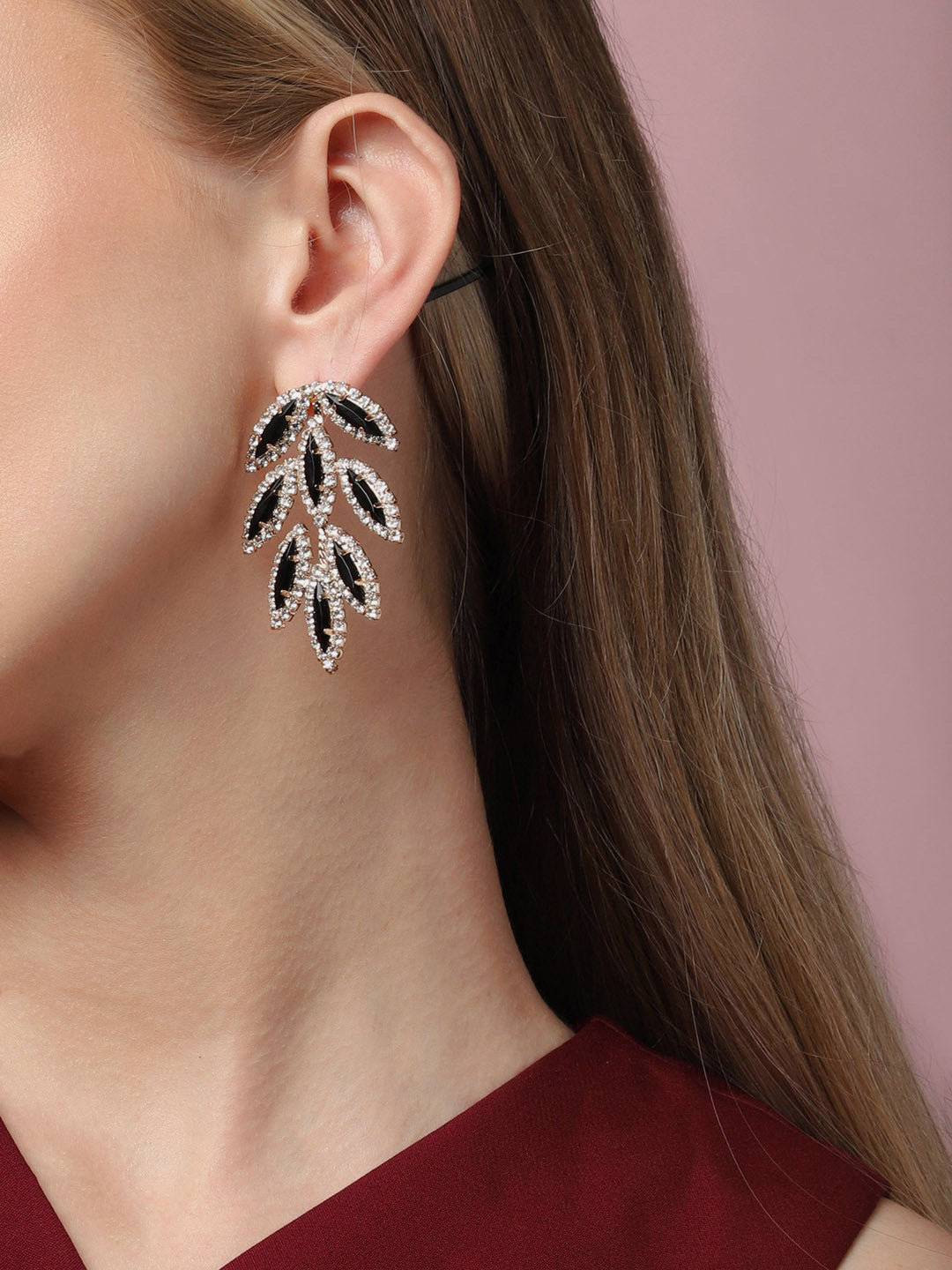 Gold Plated Party Designer Stone Stud For Women