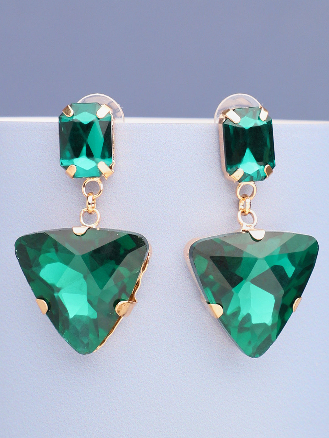 Gold Plated Party Designer Stone Drop Earring For Women