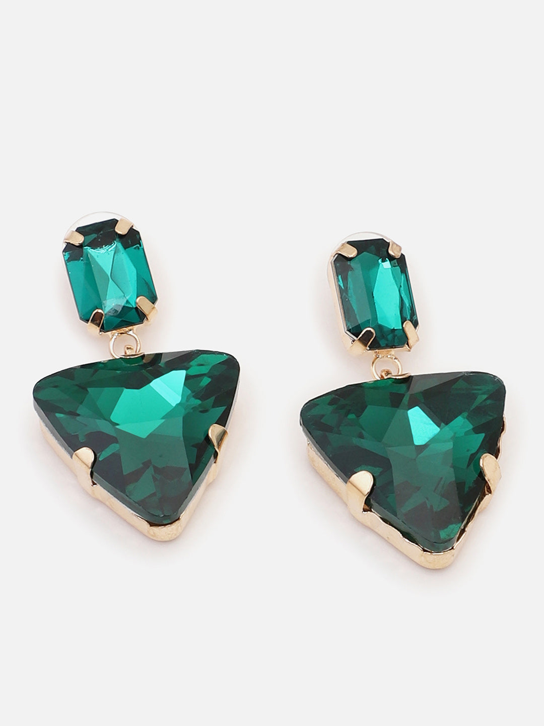 Gold Plated Party Designer Stone Drop Earring For Women