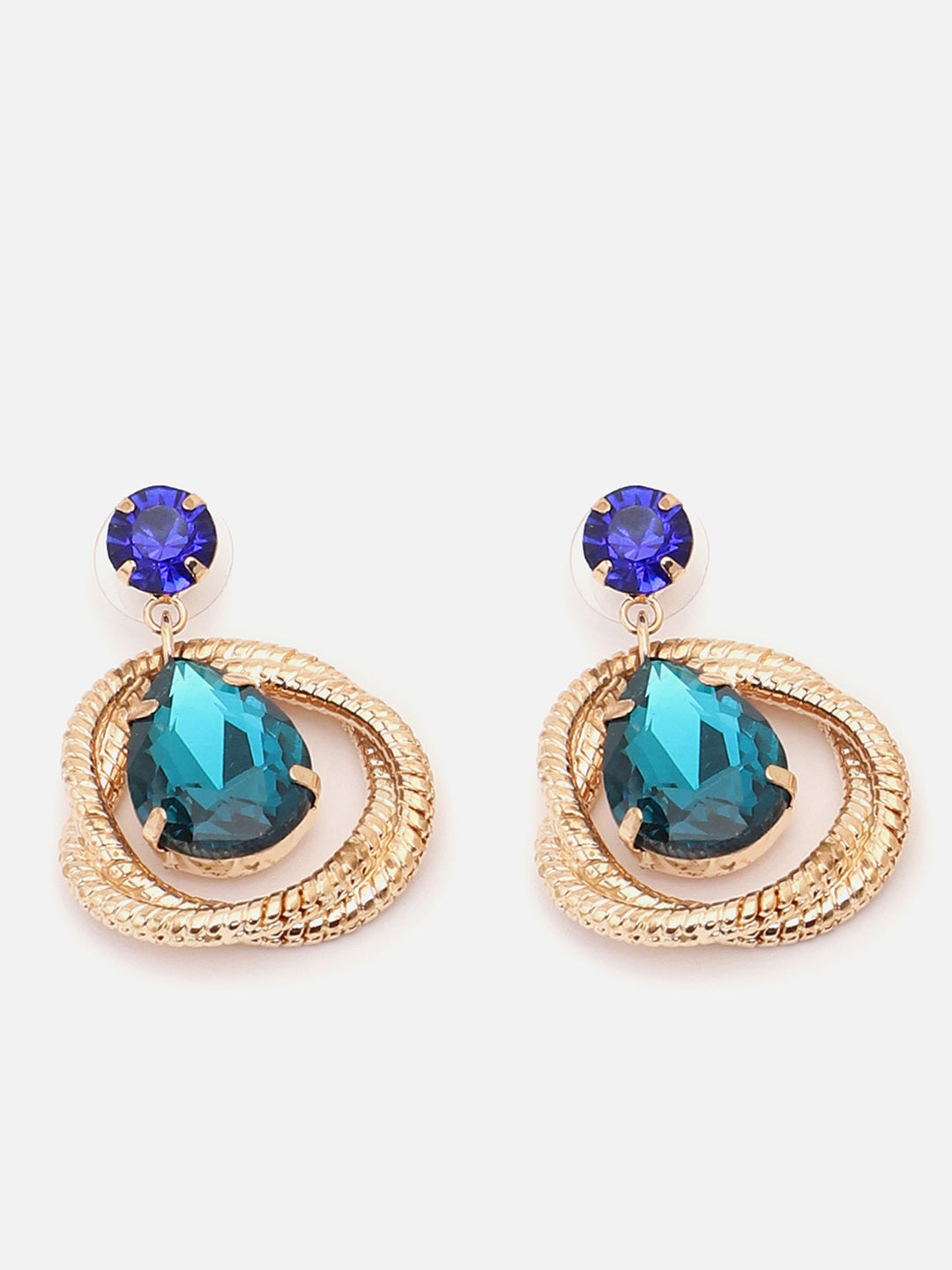 Gold Plated Party Designer Stone Drop Earring For Women