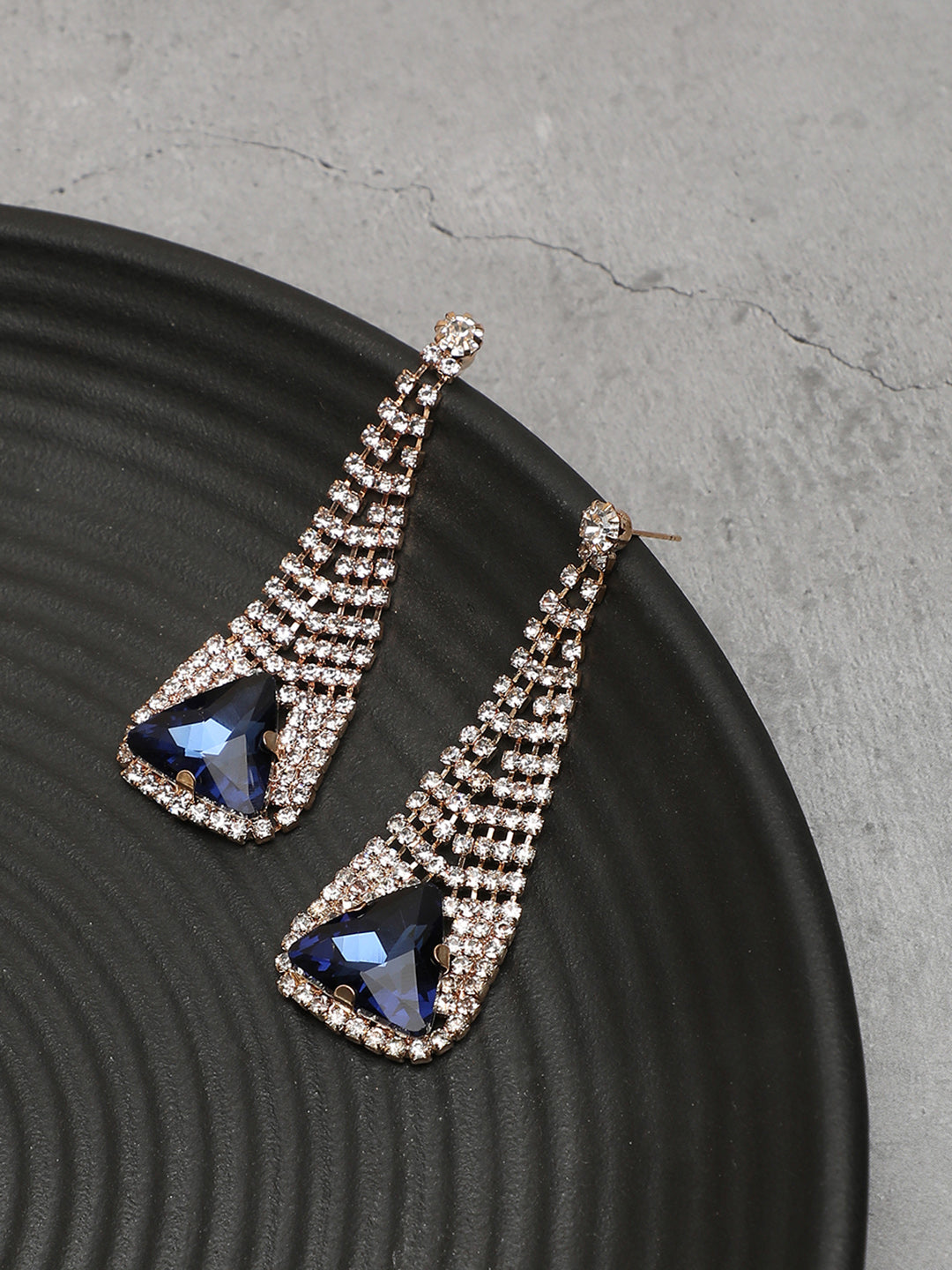 Gold Plated Party Designer Stone Drop Earring For Women