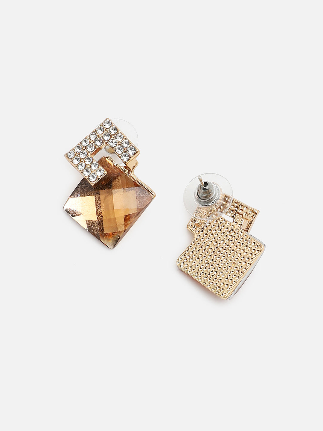 Gold Plated Party Designer Stone Drop Earring For Women