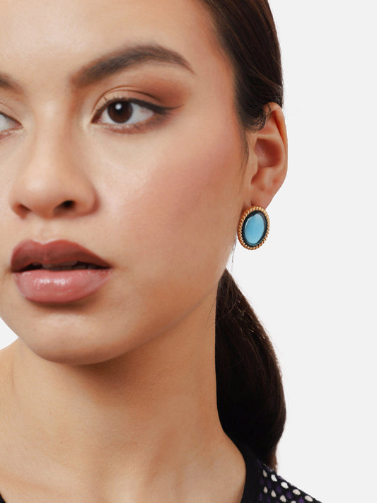 Gold Plated Party Designer Stone Stud For Women