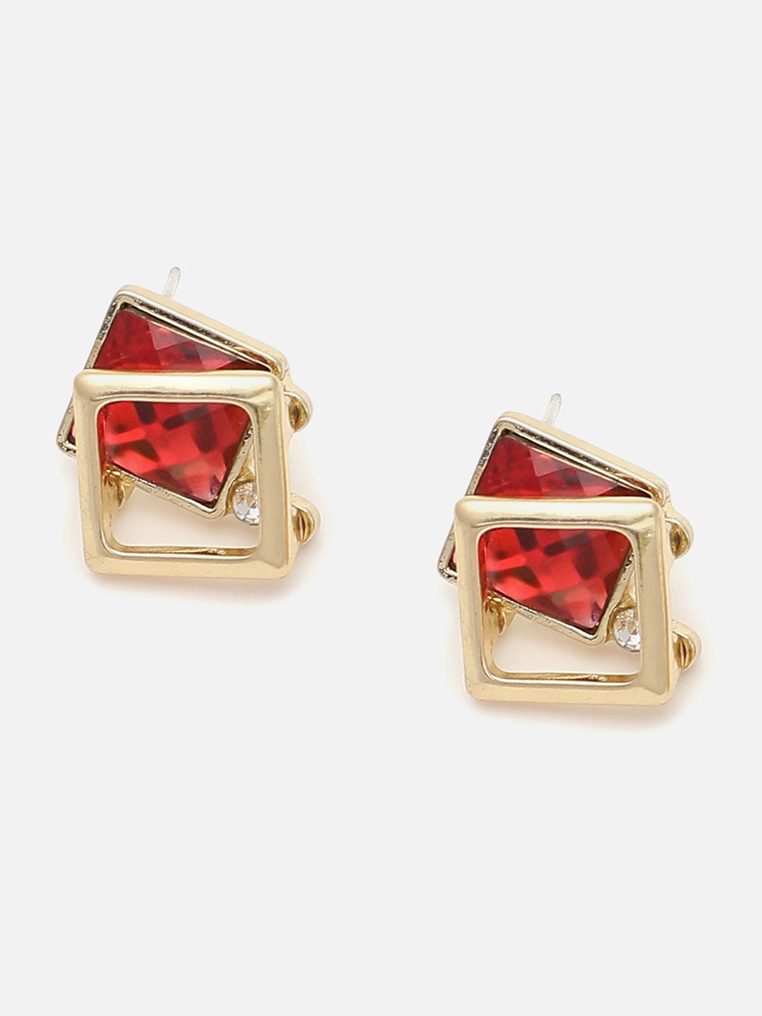 Gold Plated Party Designer Stone Stud For Women