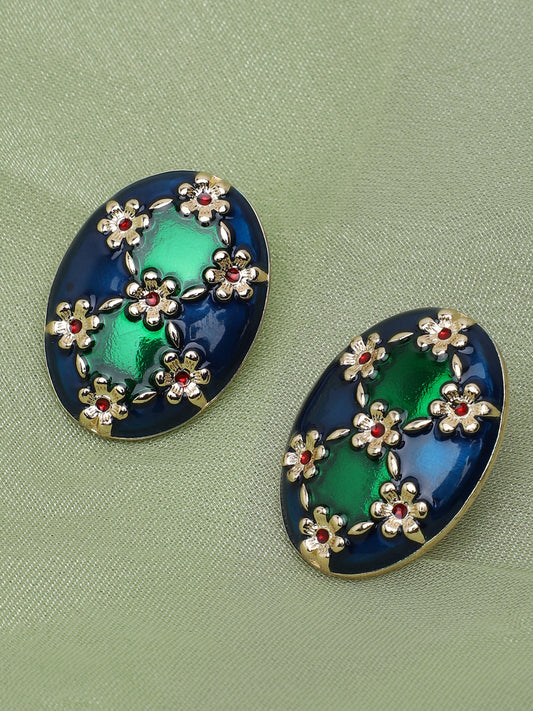 Gold Plated Party Designer Stone Stud For Women