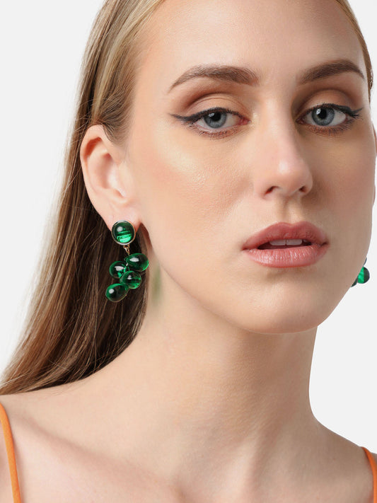 Gold Plated Party Designer Stone Drop Earring For Women
