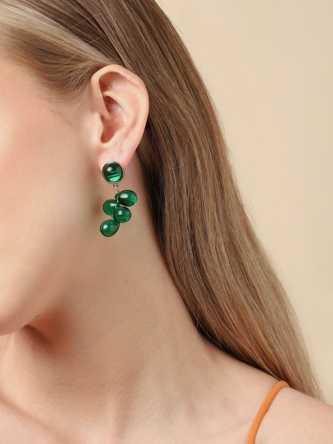 Gold Plated Party Designer Stone Drop Earring For Women
