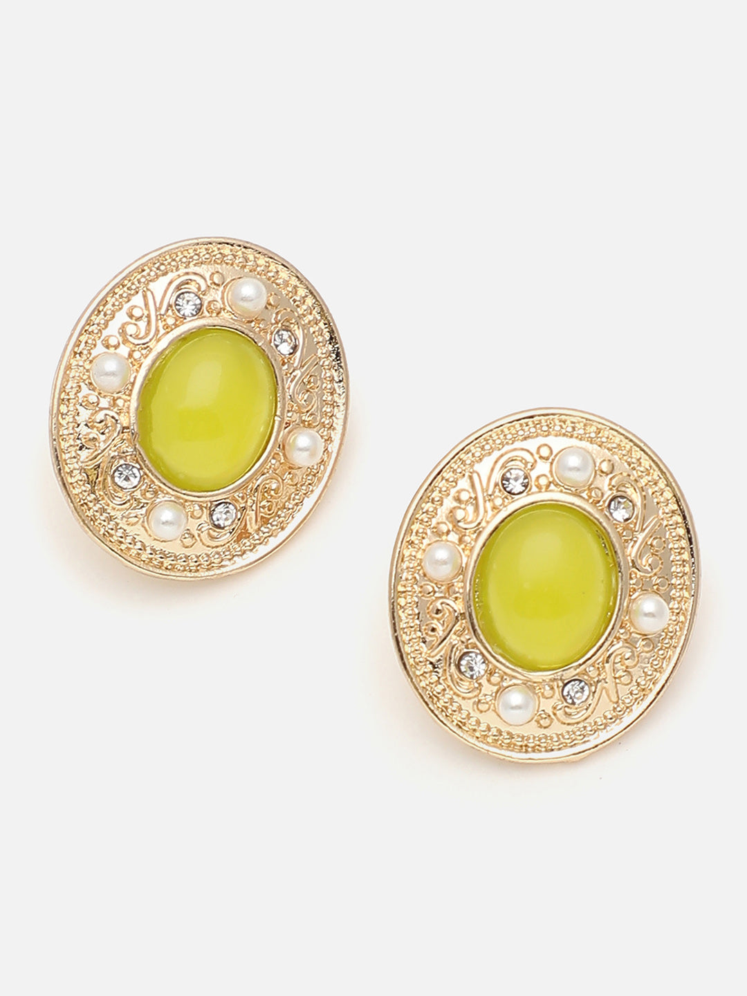 Gold Plated Party Designer Stone Stud For Women