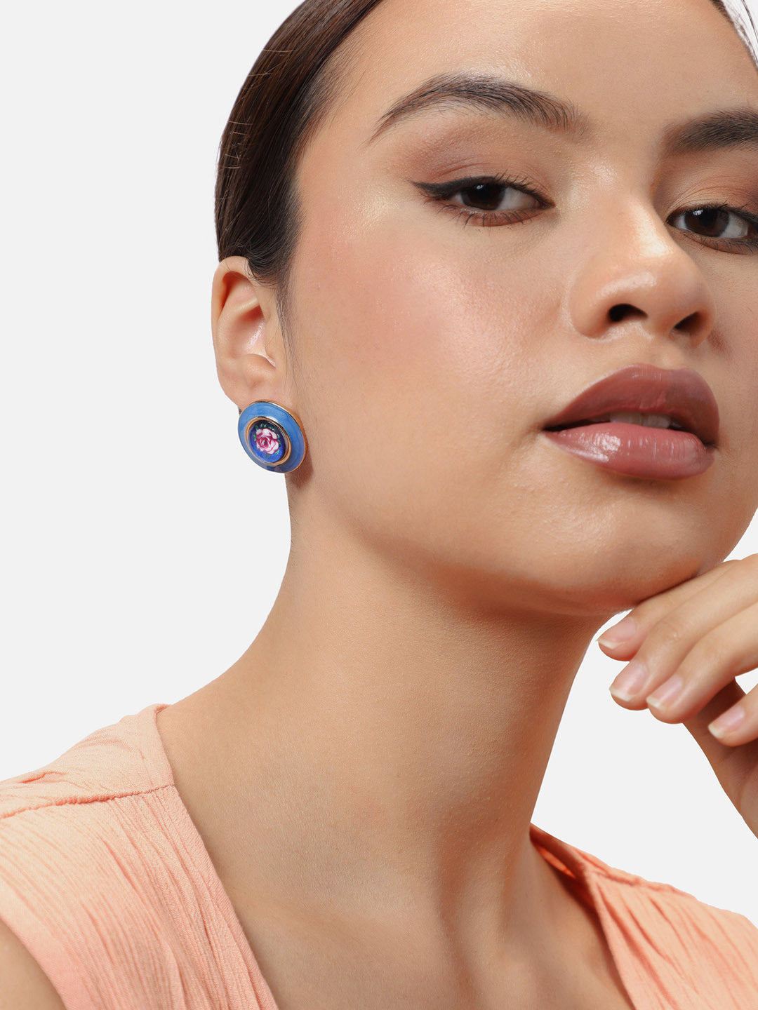 Gold Plated Party Designer Stone Stud For Women