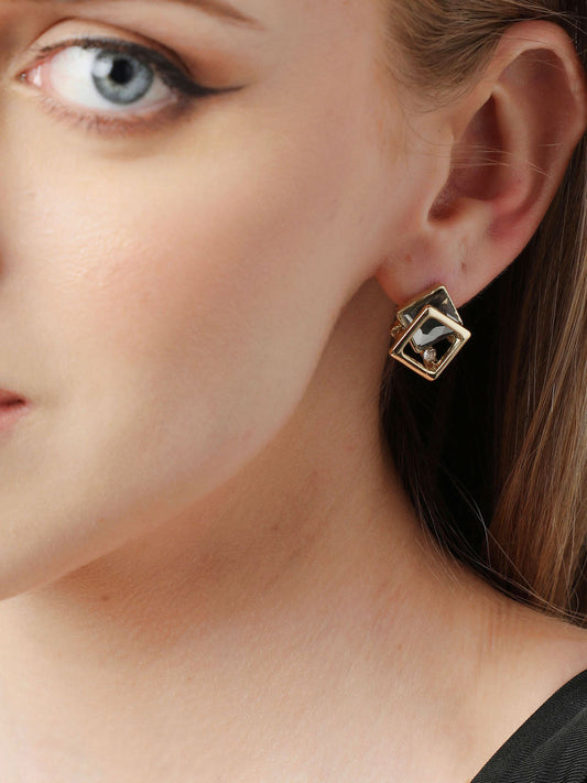 Gold Plated Party Designer Stone Stud For Women