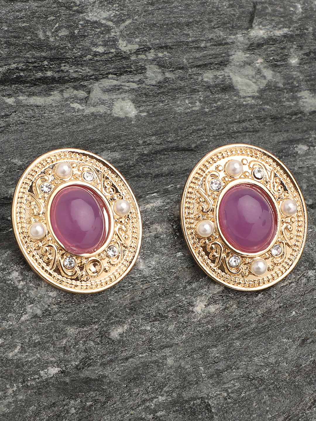 Gold Plated Party Designer Stone Stud For Women