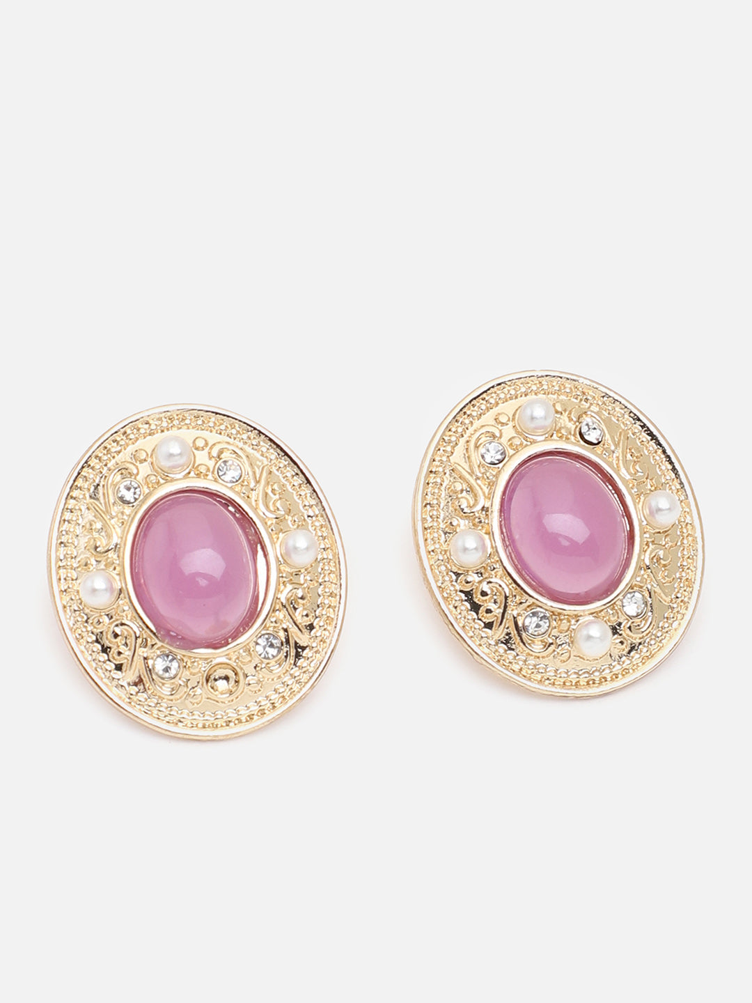 Gold Plated Party Designer Stone Stud For Women