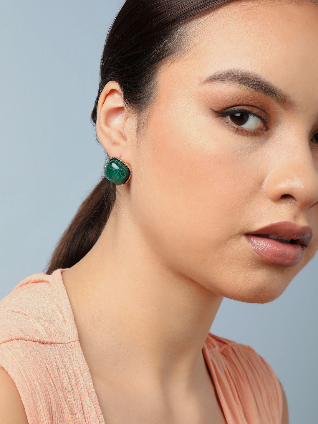 Gold Plated Party Designer Stone Stud For Women
