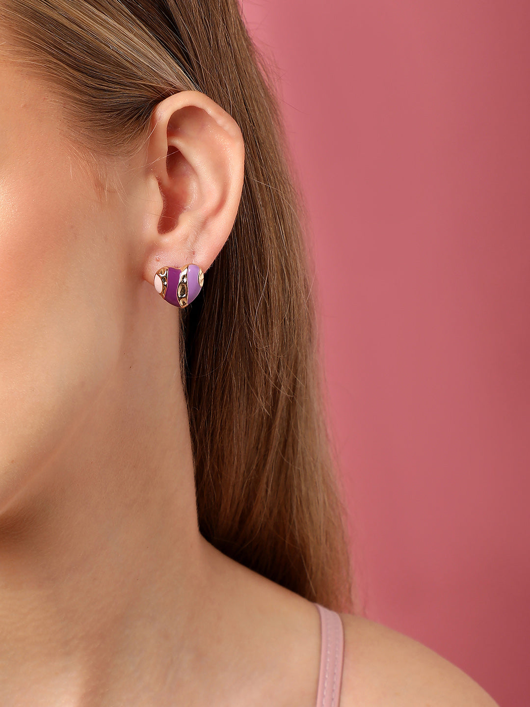 Gold Plated Party Designer Stone Stud For Women