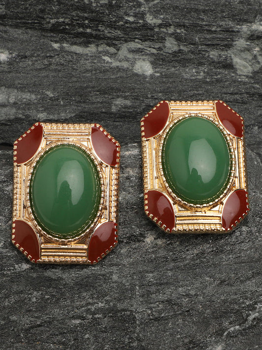 Gold Plated Party Designer Stone Stud For Women