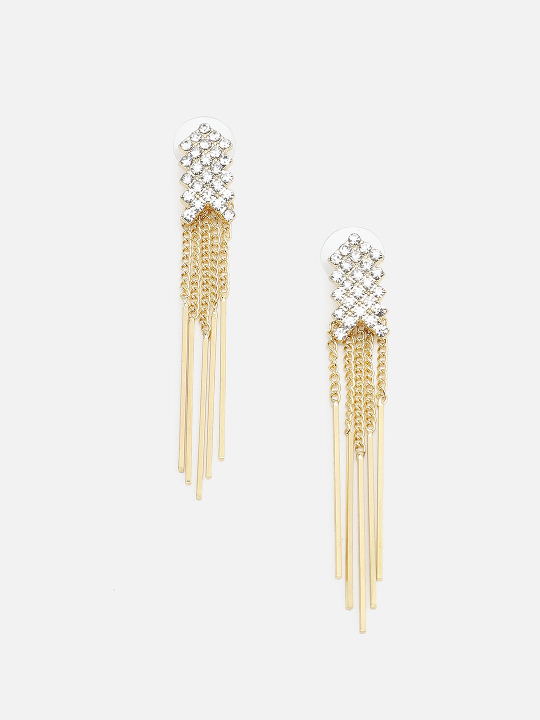 Gold Plated Party Designer Stone Drop Earring For Women