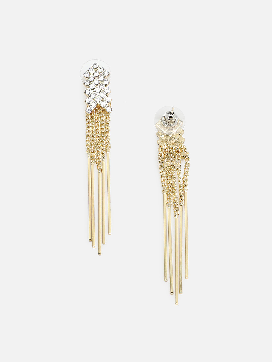 Gold Plated Party Designer Stone Drop Earring For Women