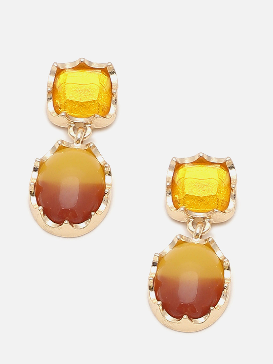 Gold Plated Party Designer Stone Drop Earring For Women
