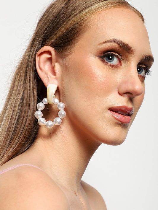 Gold Plated Party Pearls Drop Earring For Women