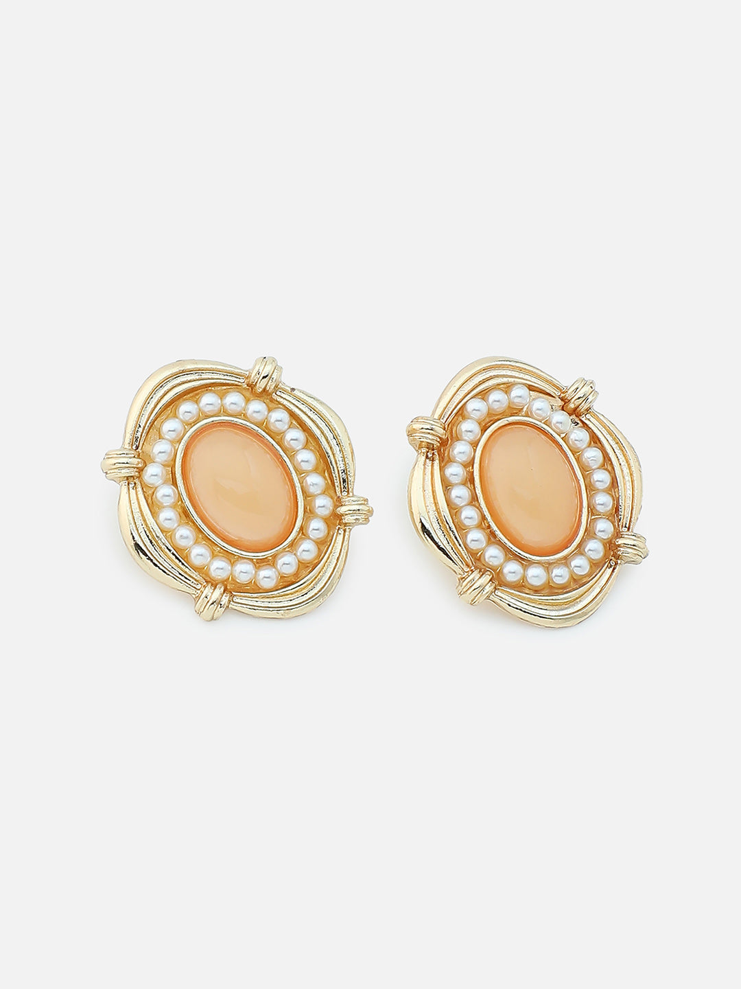 Gold Plated Party Designer Stone Stud For Women