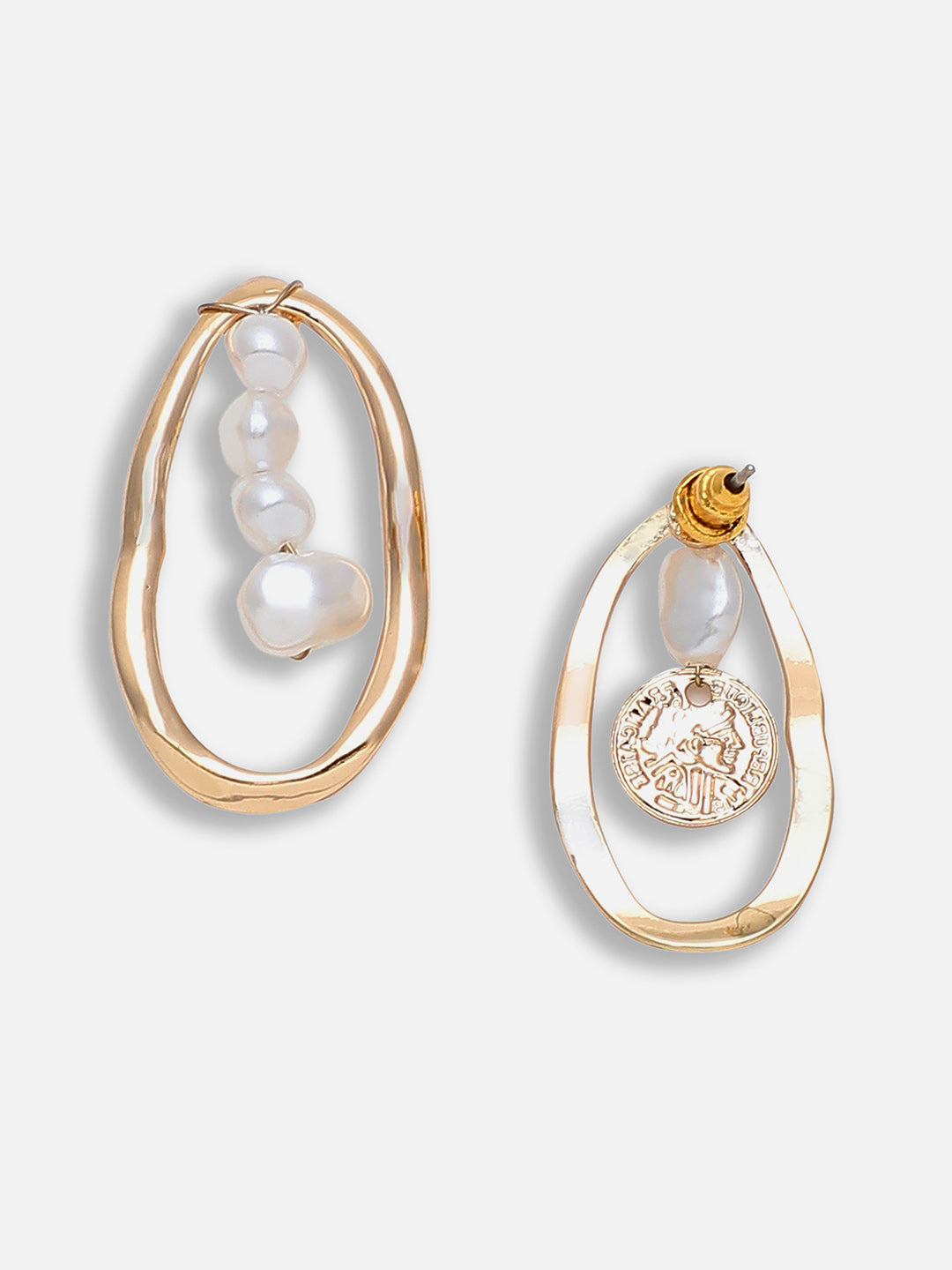 Gold Plated Party Pearls Drop Earring For Women