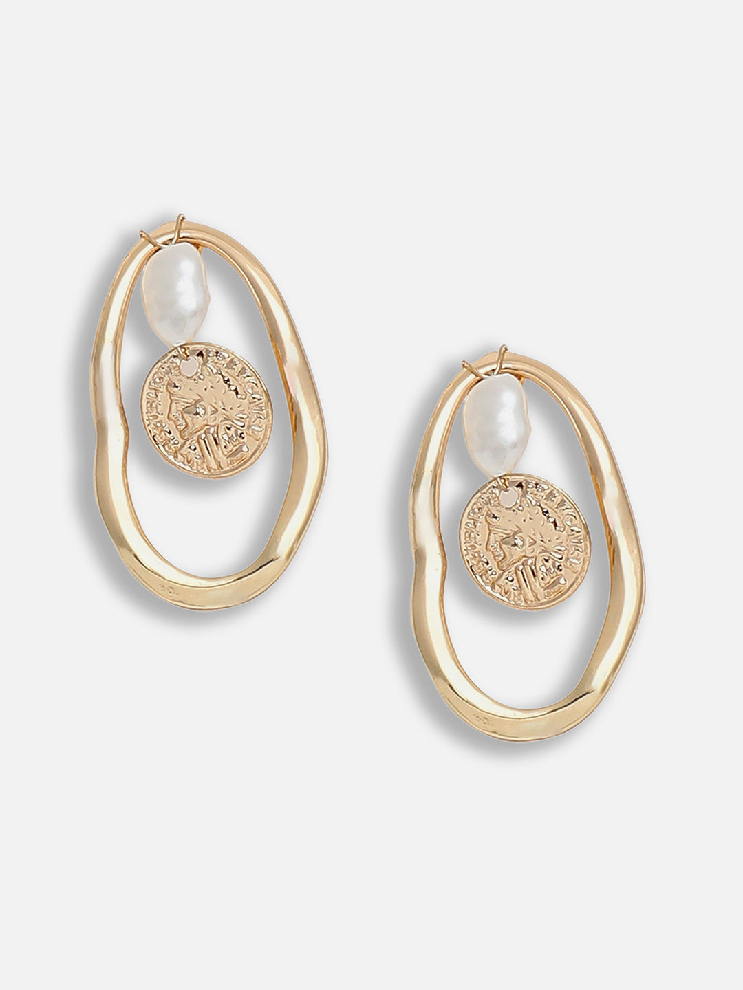 Gold Plated Party Pearls Drop Earring For Women