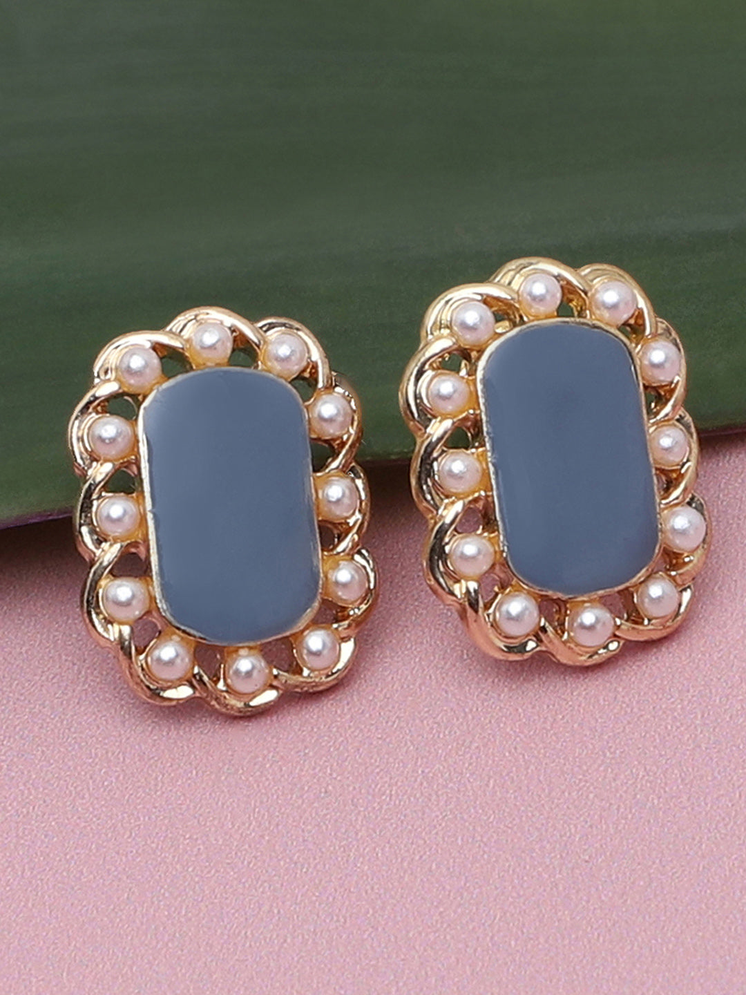 Gold Plated Party Designer Stone Stud For Women