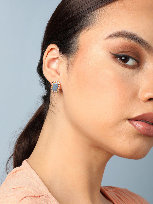 Gold Plated Party Designer Stone Stud For Women