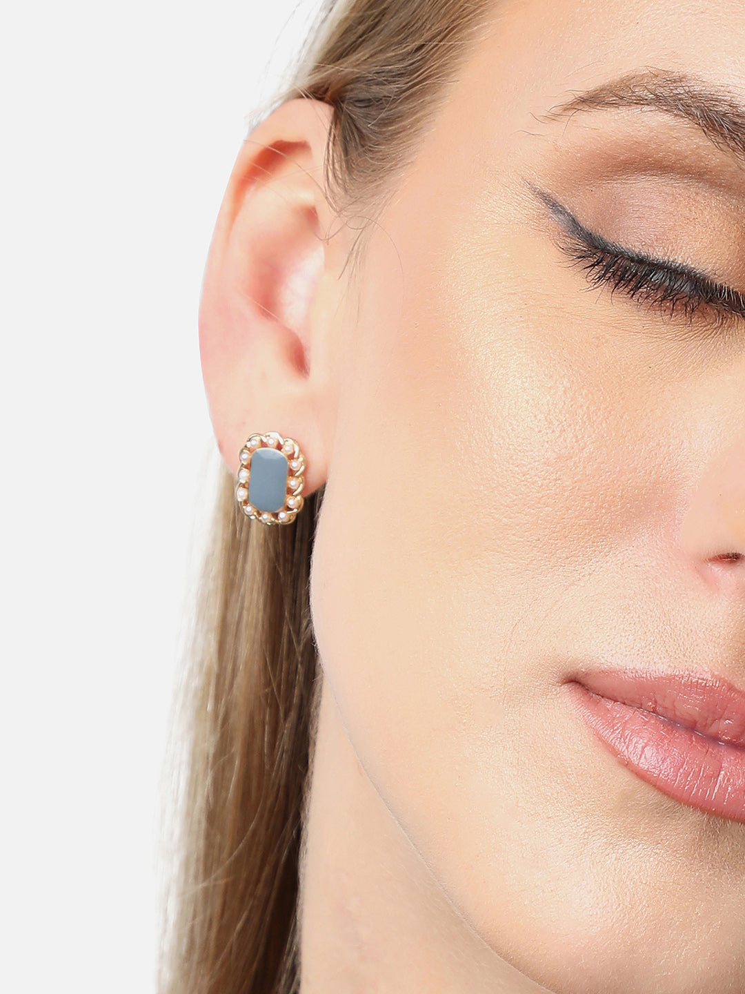 Gold Plated Party Designer Stone Stud For Women